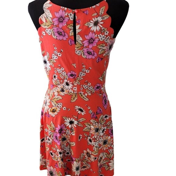 The General Good Orange Floral Scalloped Sun Dress NWOT - Picture 7 of 12